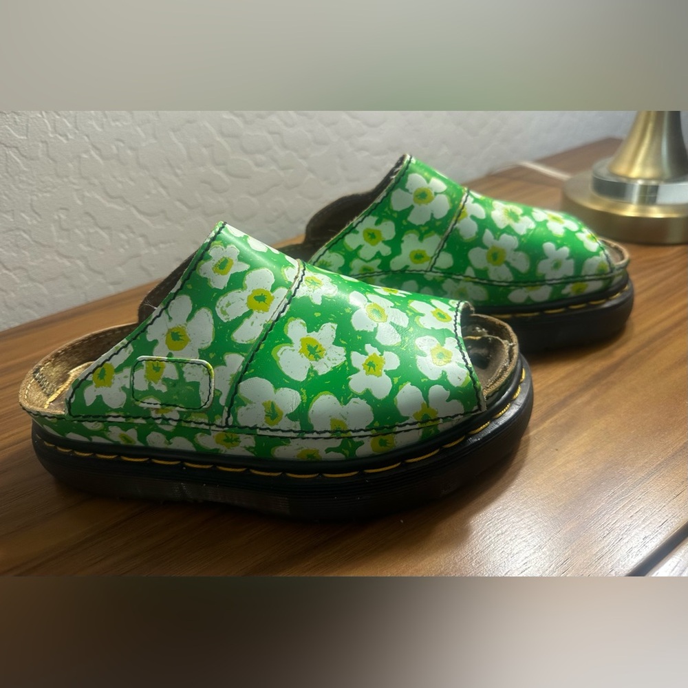 Rare Doc Martens Pansy Fayre Mule Vintage Y2K slip-on shoe made in England